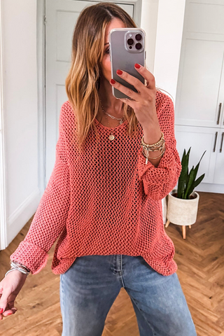 Casual Fall Sweater - Orange