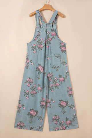 Floral Jean Short Bibs