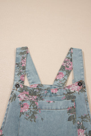 Floral Jean Short Bibs