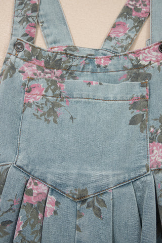 Floral Jean Short Bibs
