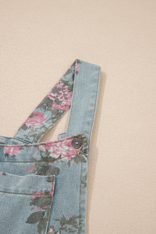 Floral Jean Short Bibs