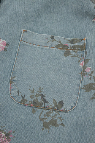 Floral Jean Short Bibs