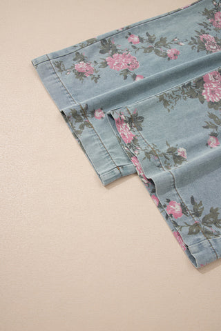 Floral Jean Short Bibs