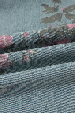 Floral Jean Short Bibs