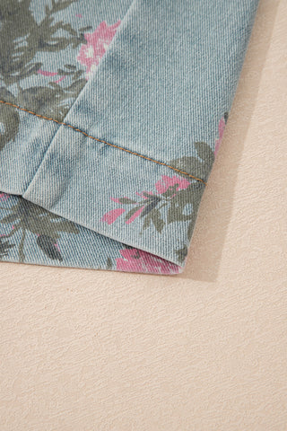 Floral Jean Short Bibs