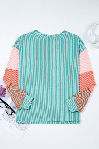 Color Block Henley Top