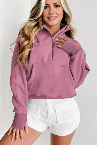 Half Zip Pullover - Pink