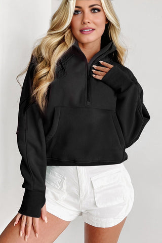 Half Zip Pullover - Black