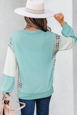 Mint Plaid Top