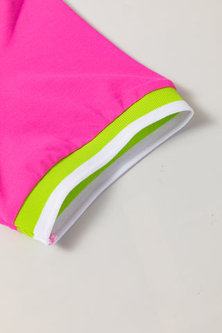Neon Pink Dress with Collar