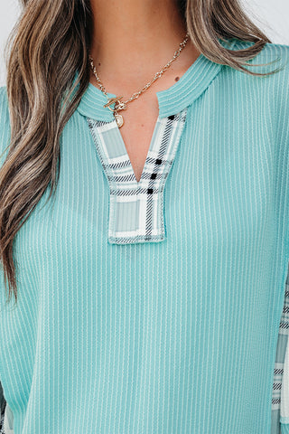 Mint Plaid Top