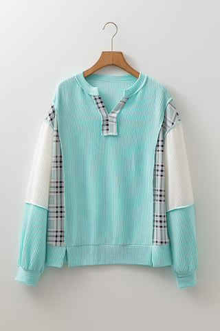 Mint Plaid Top