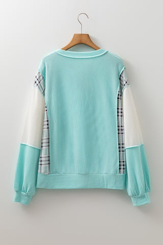Mint Plaid Top