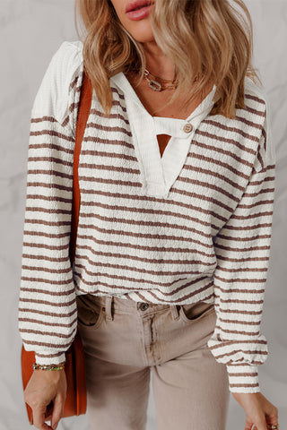 Harvest Hoodie- Brown Stripes