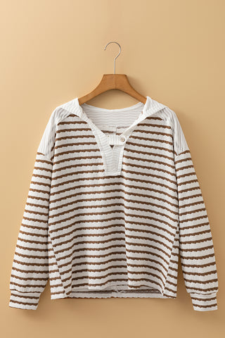 Harvest Hoodie- Brown Stripes