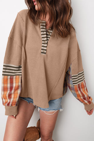 Plaid Taupe Top
