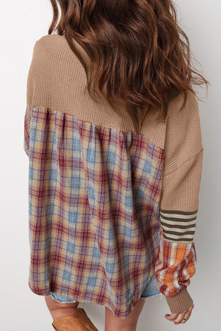 Plaid Taupe Top