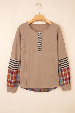 Plaid Taupe Top