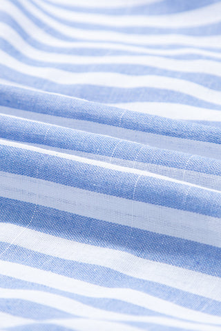 Striped Linen Sleeveless Top - Blue