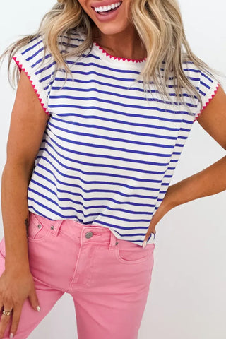 Scalloped Striped Shirt