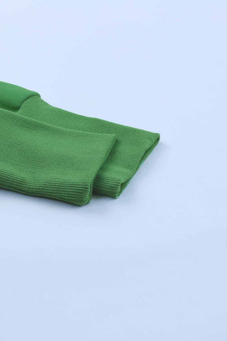 Henley Style Fall Hoodie - Kelly Green