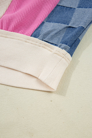 Denim Details Oversized Sweatshirt
