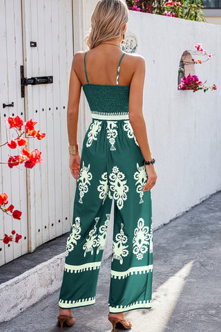 Damask Jumpsuit - Navy