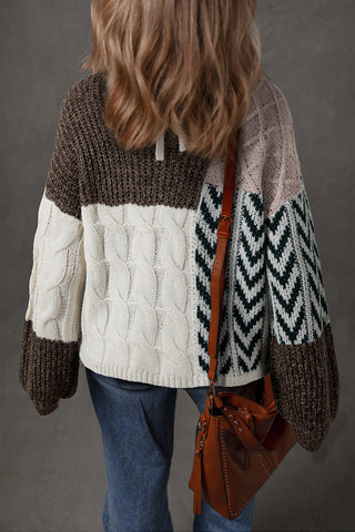 Cozy Fall Mixed Pattern Sweater