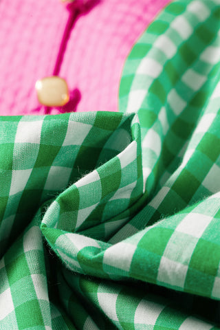 Gingham Pink and Green Top