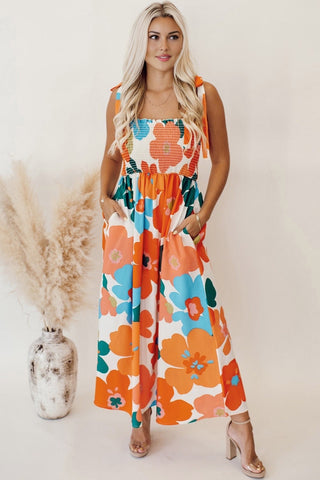 Floral Sundress - Orange and Blue