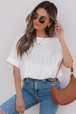 Eyelet Top - White
