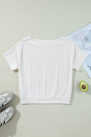 Eyelet Top - White