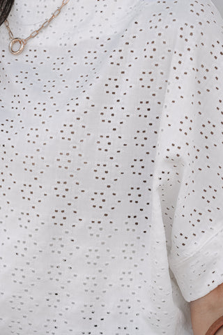 Eyelet Top - White