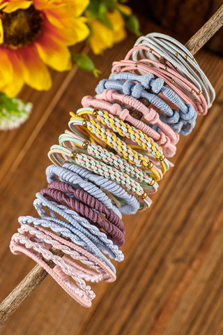 Pack of 20 Boho Hair Bands - Pastels - Free gift with every $50 spent