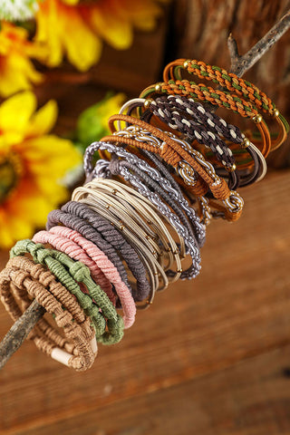 Pack of 20 Boho Hair Bands - Mixed Dark and Light - Free gift with every $50 spent