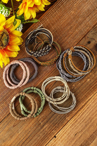 Pack of 20 Boho Hair Bands - Mixed Dark and Light - Free gift with every $50 spent