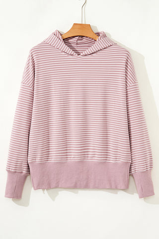 Cozy Striped Hoodie - Orchid