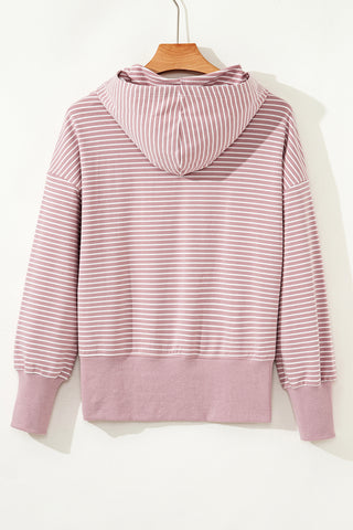 Cozy Striped Hoodie - Orchid