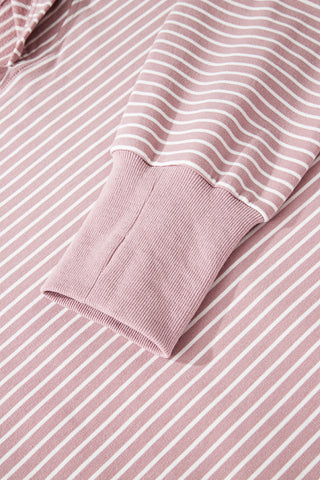 Cozy Striped Hoodie - Orchid