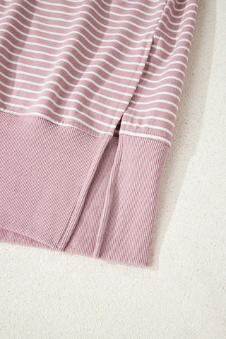 Cozy Striped Hoodie - Orchid