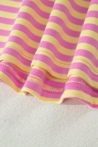 Pink and Yellow Stripe Skort Set