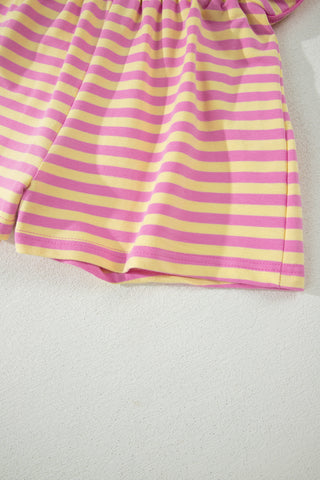 Pink and Yellow Stripe Skort Set