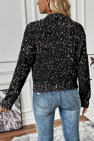 Colorful Confetti Cardigan - Black