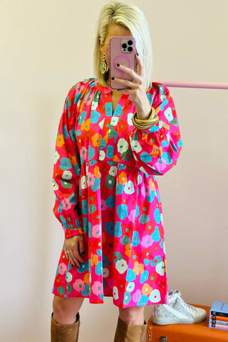 Shift Dress - Bright Blossoms