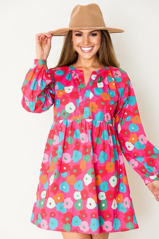 Shift Dress - Bright Blossoms