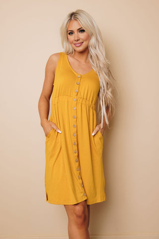 Button Up Dress - Yellow