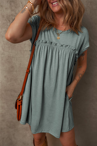 Babydoll Ruffle Dress - Sage
