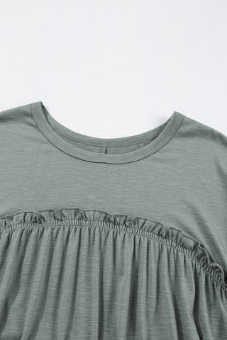 Babydoll Ruffle Dress - Sage