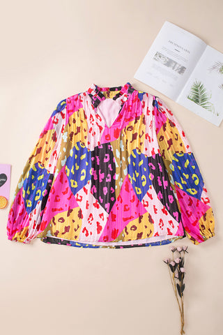 Leopard Print Blouse - Pink