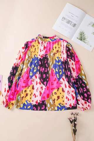 Leopard Print Blouse - Pink